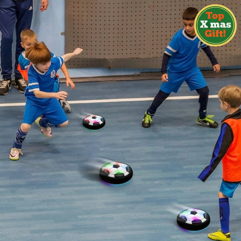 Todays Super Deal - Bring endless fun to your kids’ playtime with Danoz HoverBall, Soccer Ball! This electric floating football glides smoothly over floors, lights up with colorful LEDs Buy 1 Get 1 Free!