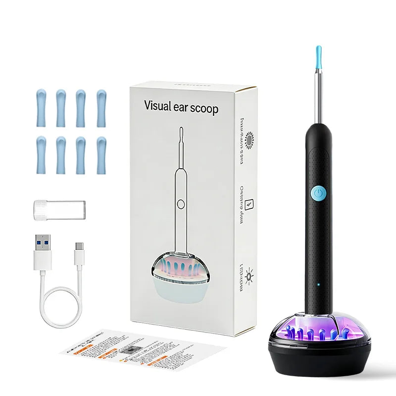👂 Danoz EarcareSmart | Visual Ear Wax Cleaner | 5MP Camera Endoscope | Safe Earwax Removal | LED Light | White & Black | Standard & 9-Piece Sets