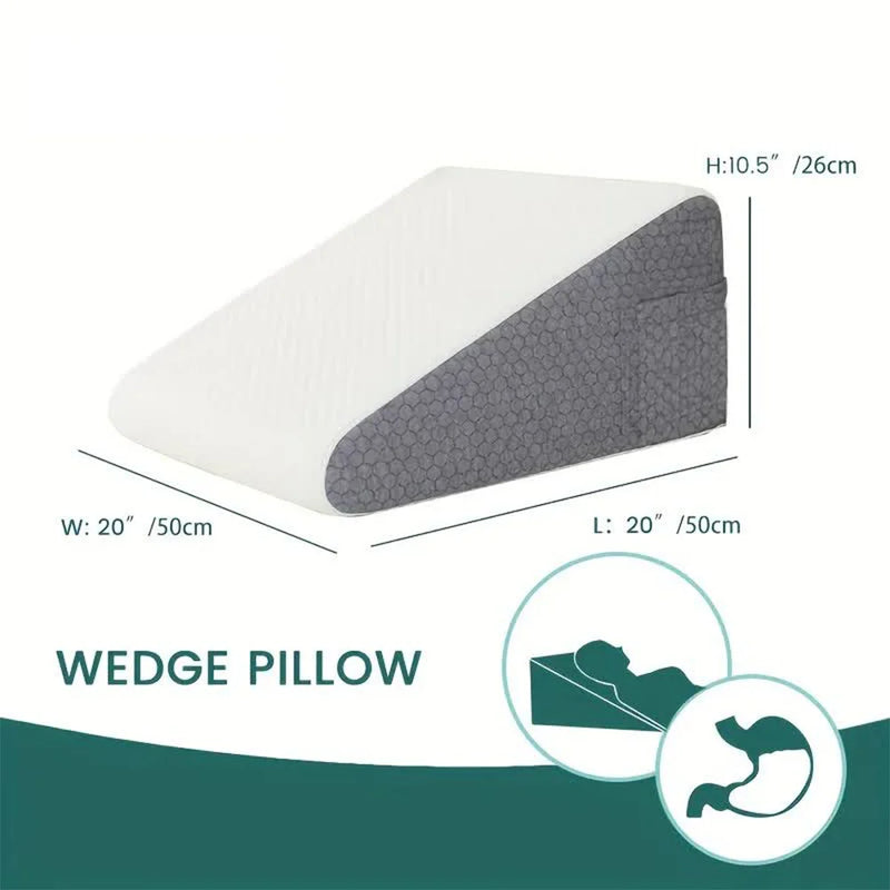 Danoz Beddings - Bed Wedge Pillow for Sleeping, Soft Memory Foam Top, Triangle Pillow Wedge, Body Positioners for Leg Elevation, Snoring Relief