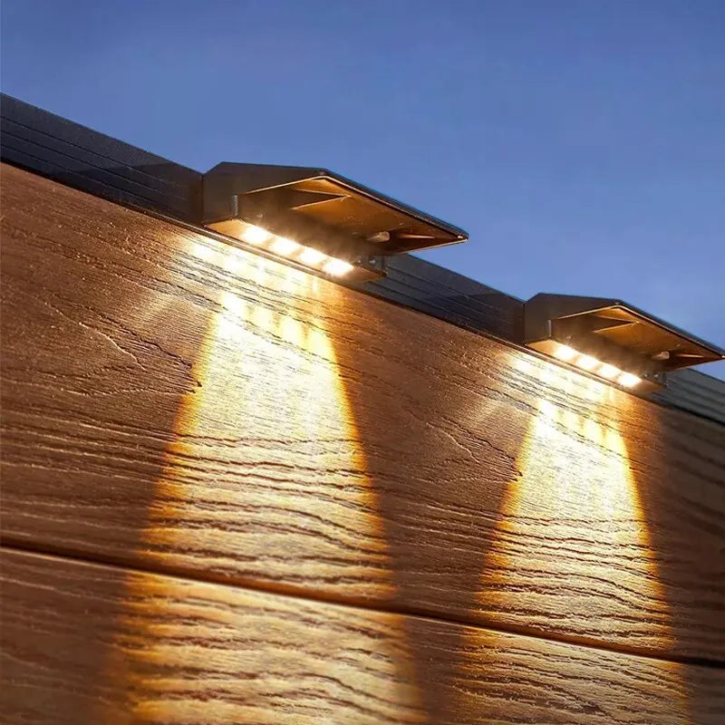 Danoz Lights -Solar Wall Lights 4 LED Solar Fence Lights Outdoor Waterproof Solar Deck Lights Wall Lights for Fence Post Yard Pathway - Buy 1 Get 1 Free!