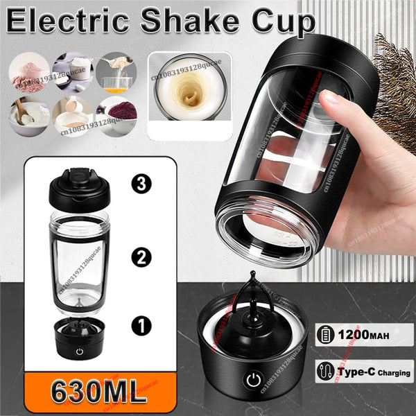 🥤 Danoz ProteinSmart | Ola Esporte Electric Shaker Cup | 630ml | Auto-Blend in 30 Sec | USB-C | Detachable Bottom | Leak-Proof | Gym & Office ✨