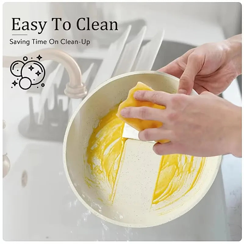 Danoz CookSmart KEMORELA 5-Piece Non-Stick Cookware Set 🍳✨ | Detachable Handles | Stackable | Oven Safe | Cream White | Home, Camping & Caravan | ACCC Approved | 5-Year Warranty | Free Postage!