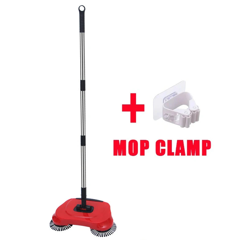 Danoz Cleaning - Hand Push Sweeper Stainless Steel Push Sweeping Mop Drop Pusher Chick Handle Household Cleaning Tools Floor