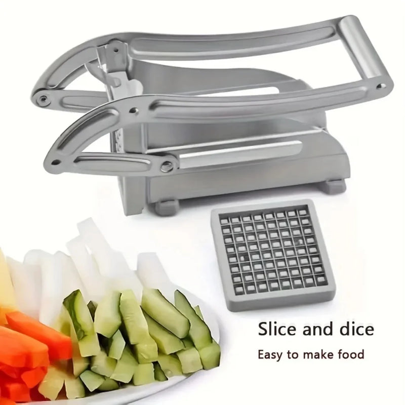 🍟 Danoz CookSmart | 4-in-1 Stainless Steel Manual Potato Cutter | French Fries Slicer | Chips Maker | Meat Chopper & Dicer | 304 Steel | FCM Certified ✨