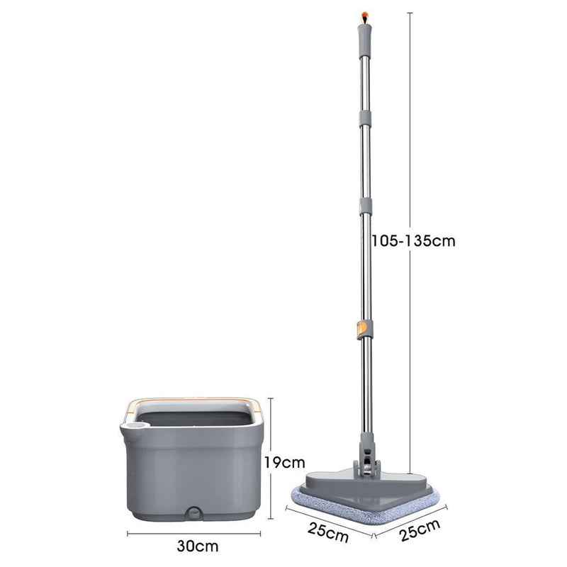 🧹 Danoz CleanSmart | SpinClean Mop with Bucket | Self-Cleaning | Hand-Free | 360° Rotatable | 2 Washable Pads | Multi-Surface Cleaning