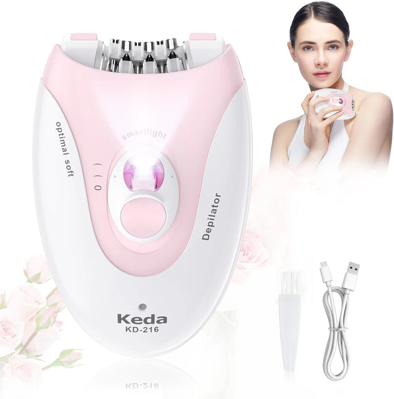 💜 Danoz BeautySmart | Hatteker 2-in-1 Epilator & Razor | IP45 Wet & Dry | Dusk-to-Dawn Smooth Skin | USB Rechargeable | BOGO Deal