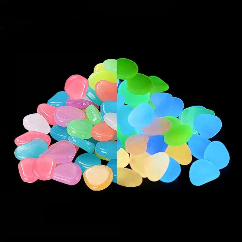 ✨ Danoz GardenSmart | 100Pcs Glow-in-the-Dark Garden Pebbles | Vases, Fish Tanks & Pathways | Solar Recharge | 17–13mm | Buy 1 Get 1 More! | Free Postage!