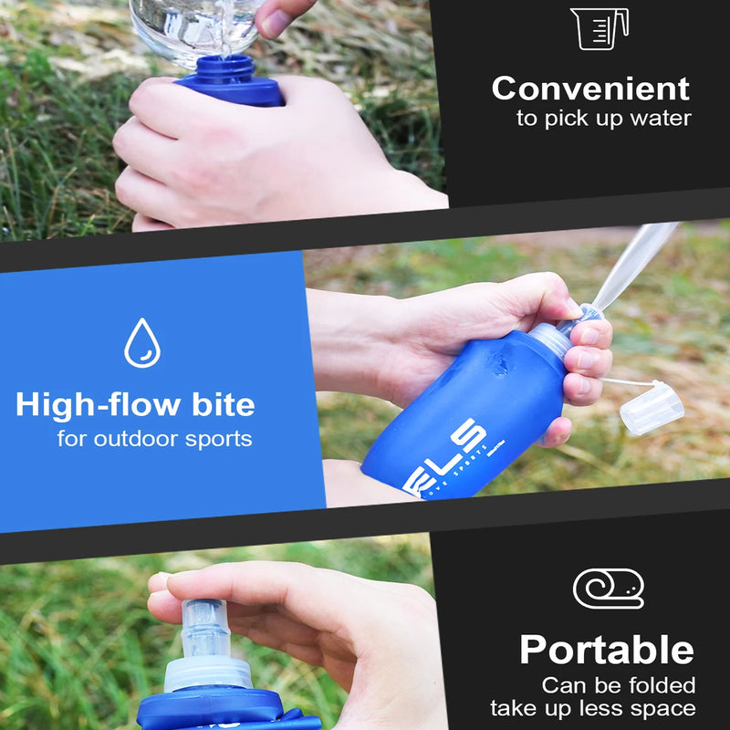 Danoz WaterSmart - 150ml/250ml/500ml Outdoor Collapsible Silicone Bite Size Water Bottle Running Camping - Buy 1 Get 1 Free!