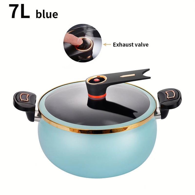 Danoz CookSmart - Fat Daddy Micro Pressure Cooker, 7L Large Capacity, 26cm, Suitable for Home Use, Multi-Functional Non-Stick Pot for Stewing and Cooking Soup, Compatible with Induction Cookers and Gas Stoves