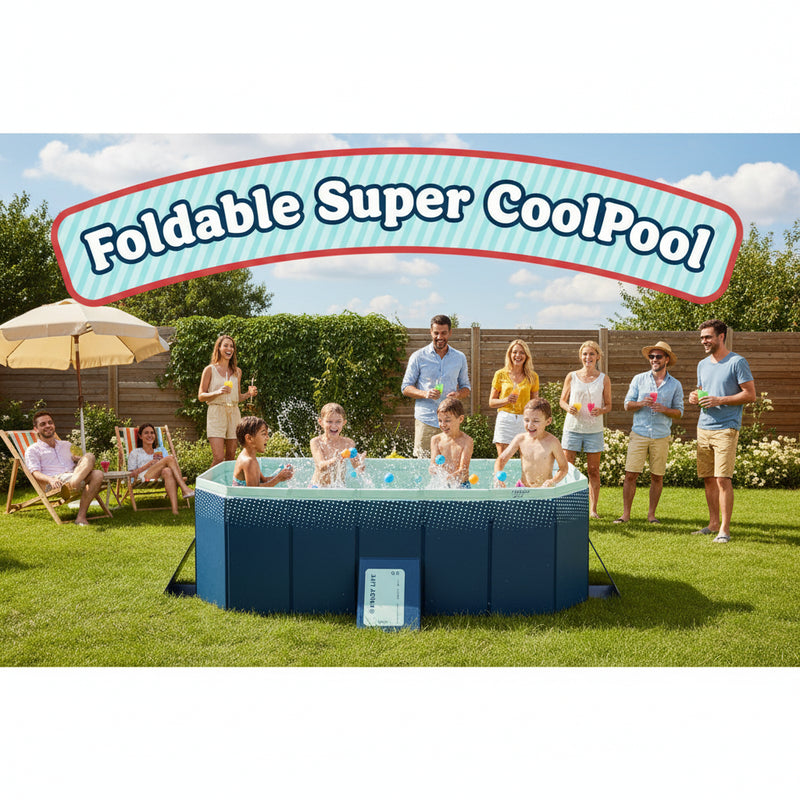 Danoz Pools - Non-Inflatable Swimming Pool, Foldable Outdoor Large Swimming Pool, Family Pool,Summer Water Party for Outdoor, Garden, Backyard