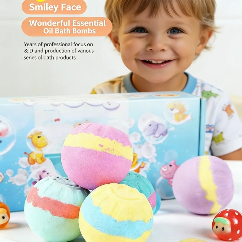 Danoz KidSmart - 12pcsX60g Kids Bath Volcanos Gift Set with Surprise Toys Gentle Volcano Bubble Bath Fizzies for Spa & Birthday Gifts!