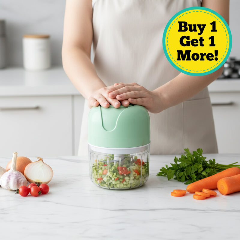Danoz Mini USB Electric Garlic Chopper is a versatile and durable tool designed to simplify your food prep - Buy 1 Get 1 Free