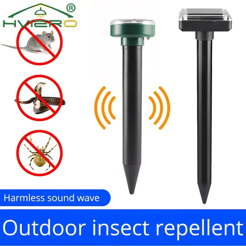 Keep your garden critter-free with Danoz Pest Outdoor Solar Repellent Lamp! This ultrasonic marvel uses electronic vibrations to send unwanted rodents, snakes, and insects