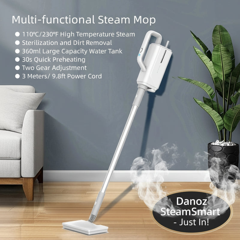 Danoz SteamSmart - Just in - Steam Mop Cleaner with Detachable Handheld High Temperature Steamer for Hardwood/Laminate Floor, Tiles, Marble and everything else..