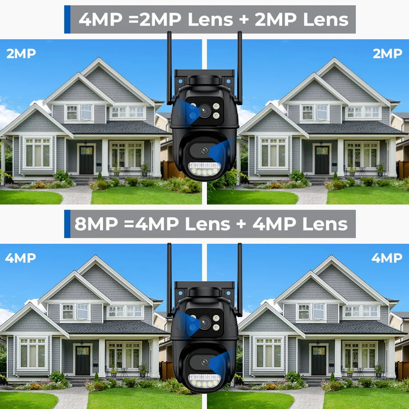 Danoz Security🔒 8MP 4K PTZ Wifi Camera! Featuring dual lenses, AI human detection, and auto Tracking