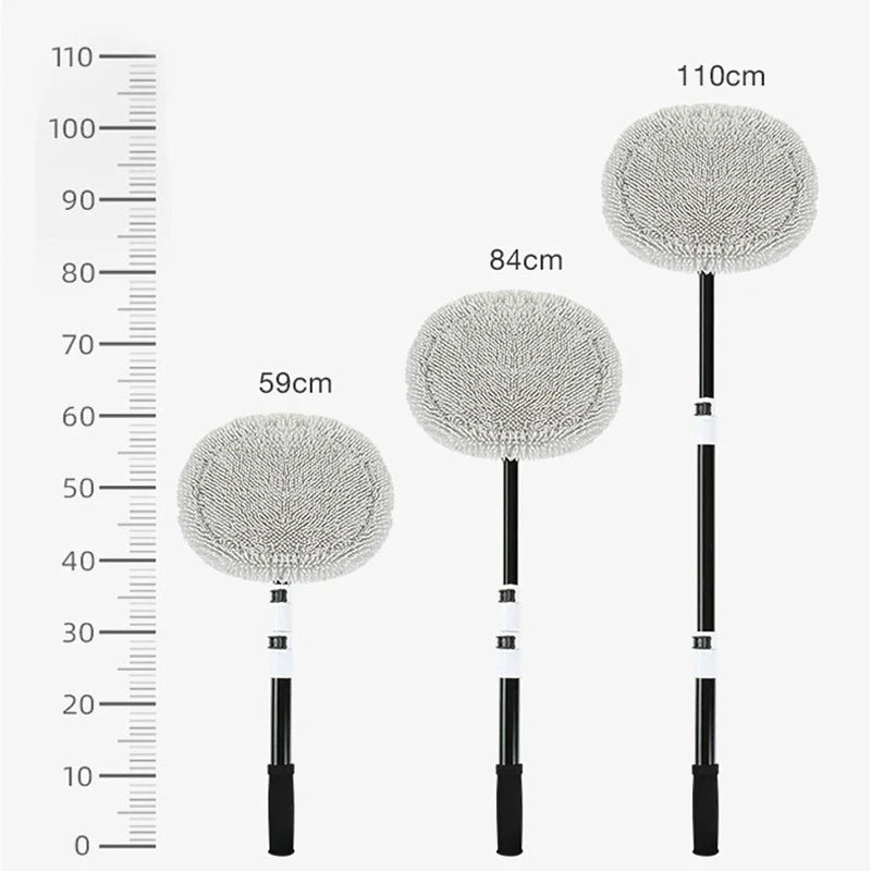 Danoz CleanSmart Telescoping Car Wash Brush 🚗✨ | Soft Chenille Mop Head | Extends 59–110cm | 90° Rotating Head | Scratch-Free | Perfect for Cars, Windows & More!