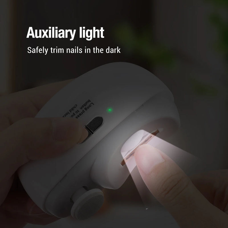 Danoz NailSmart Electric Nail Clipper 💅 | 3-in-1 Trim, Grind & Polish | Built-In LED Light | 2-Speed | Rechargeable USB-C | Safe for Babies & Adults | Nail Debris Catcher!