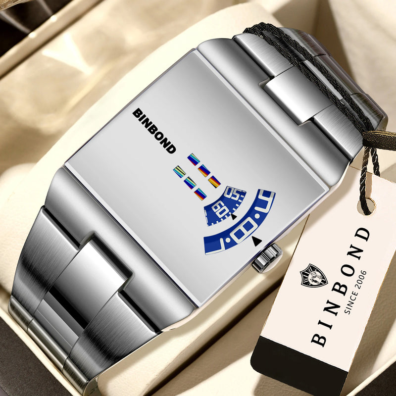 ⌚ Danoz WatchSmart | BINBOND Men's Luxury Quartz Watch | Waterproof 3 Bar | Stainless Steel Band | Square Dial | Sport & Casual | 9 Colour Options