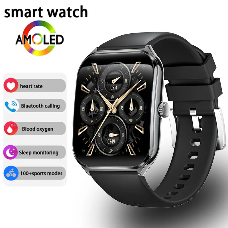Danoz Smart - New Ultra Thin Smart Watch men 1.96" AMOLED 360*360 HD Pixel Display Always Show Time Call Reminder Smartwatch Ladies For huawei