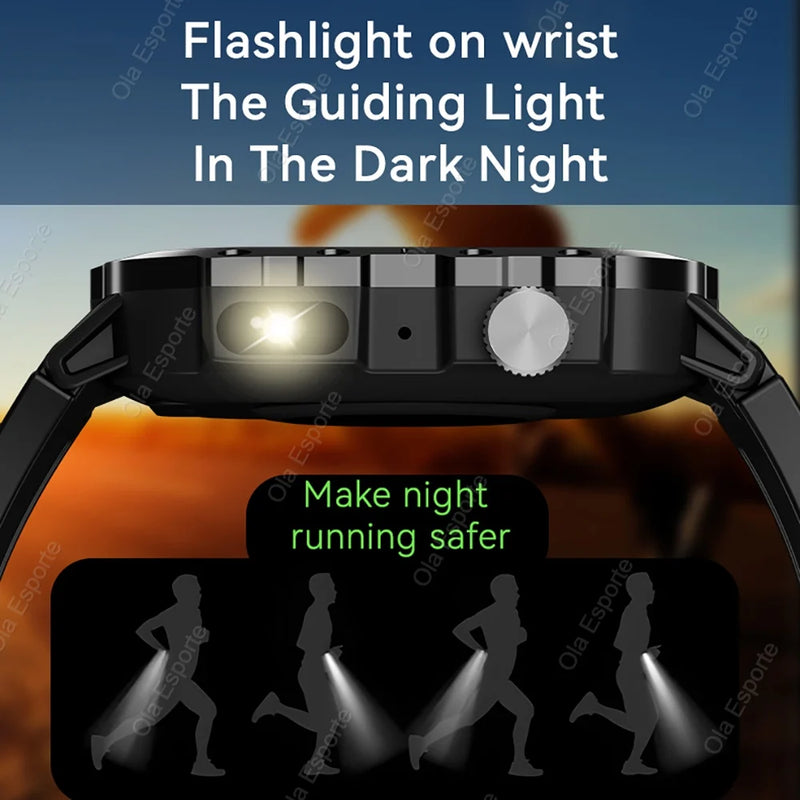 ⌚ Danoz TechSmart | Ola Esporte Military GPS Smart Watch | 2.01” HD | Bluetooth Calling | Heart Rate SpO2 ECG | 3ATM | 50-Day Standby | Multi-Sport ✨
