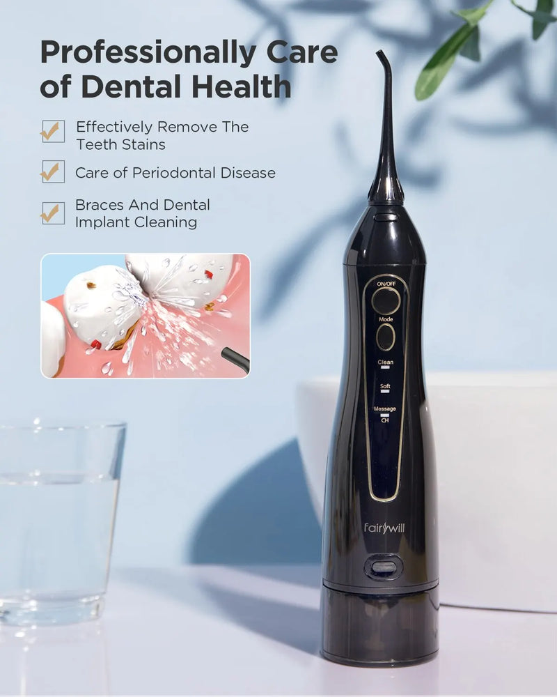 Keep your smile sparkling with Danoz Water Flosser! This rechargeable, portable oral irrigator features three modes to suit your flossing style