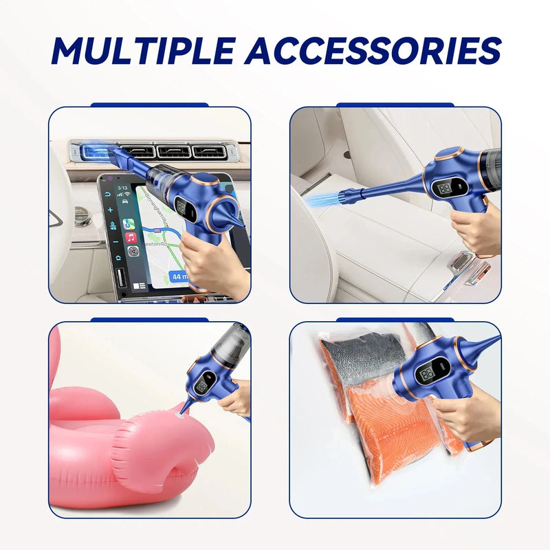 Danoz CleanSmart - SuperVac - 9500000Pa 5 in1 Wireless Vacuum Cleaner and Blower! This versatile machine is perfect for both your car and home!