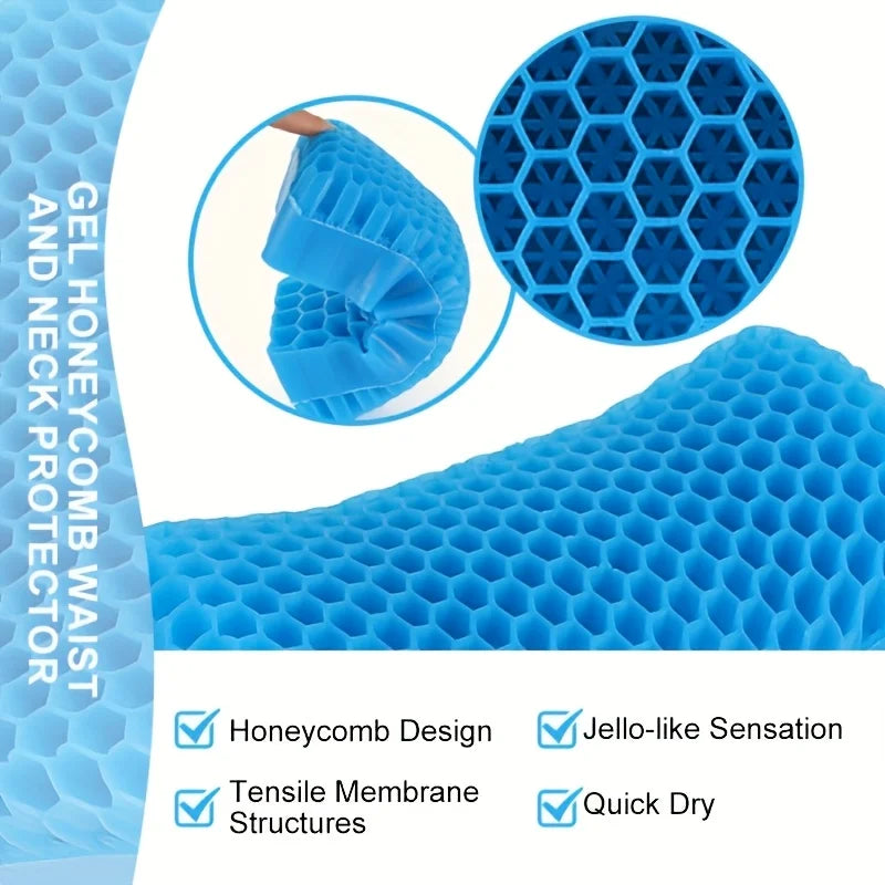 💤 Danoz SleepSmart | Cool Breathable Honeycomb Mesh Gel Neck Pillow | Cervical Support | Foldable & Portable | Cooling | Non-Electric ✨