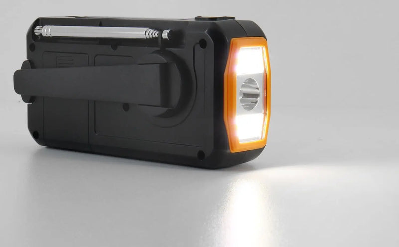 📻 Danoz TechSmart | Sayin Emergency Solar Radio | 4000mAh | AM/FM/SW | Hand Crank | LED Flashlight | SOS Alarm | Phone Charger | Orange
