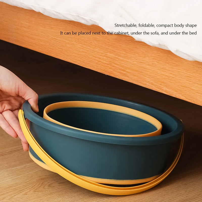 Danoz HomeSmart - 5/10/17L Folding Portable Bucket with Cover Car Wash Fishing Bathroom Silicone Bucket Outdoor Camping Household Supplies
