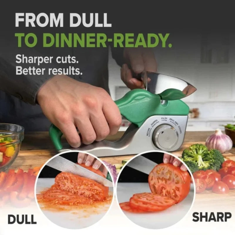 🔪 Danoz KniveSmart | Dial Knife Sharpener | 5-in-1 Adjustable | Straight & Serrated Knives | Scissors | Handheld Kitchen Blade Sharpening Tool ✨