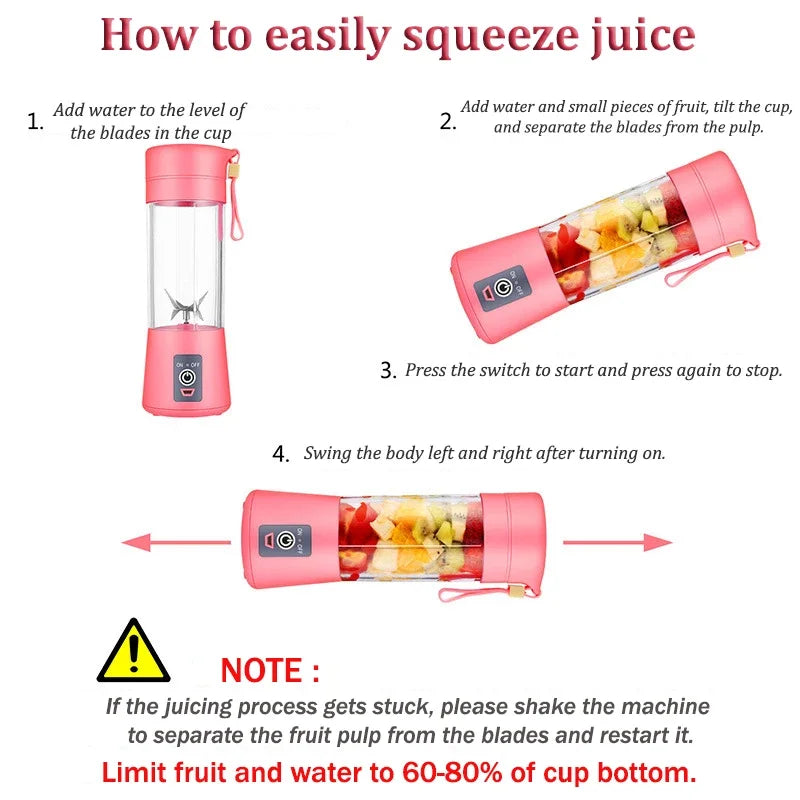 Danoz BlendSmart Blend'n'Go Portable Juicer Blender 🍹 | USB Rechargeable | 6-Blade Powerful Motor | 4000mAh Battery | Smoothies, Juice & Baby Food | Buy 1 Get 1 More!
