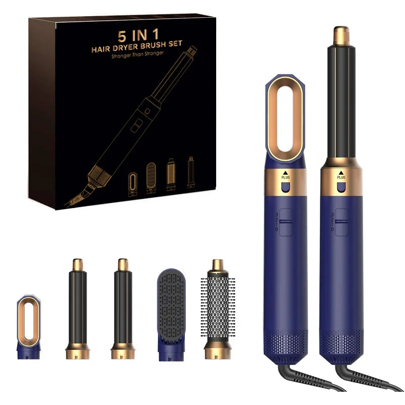 Danoz HairSmart - 5 In 1 Hair Dryer And Styler Kit With Professional Hot Air Brush Curling Iron Hair Straightener For Curling And Straightening