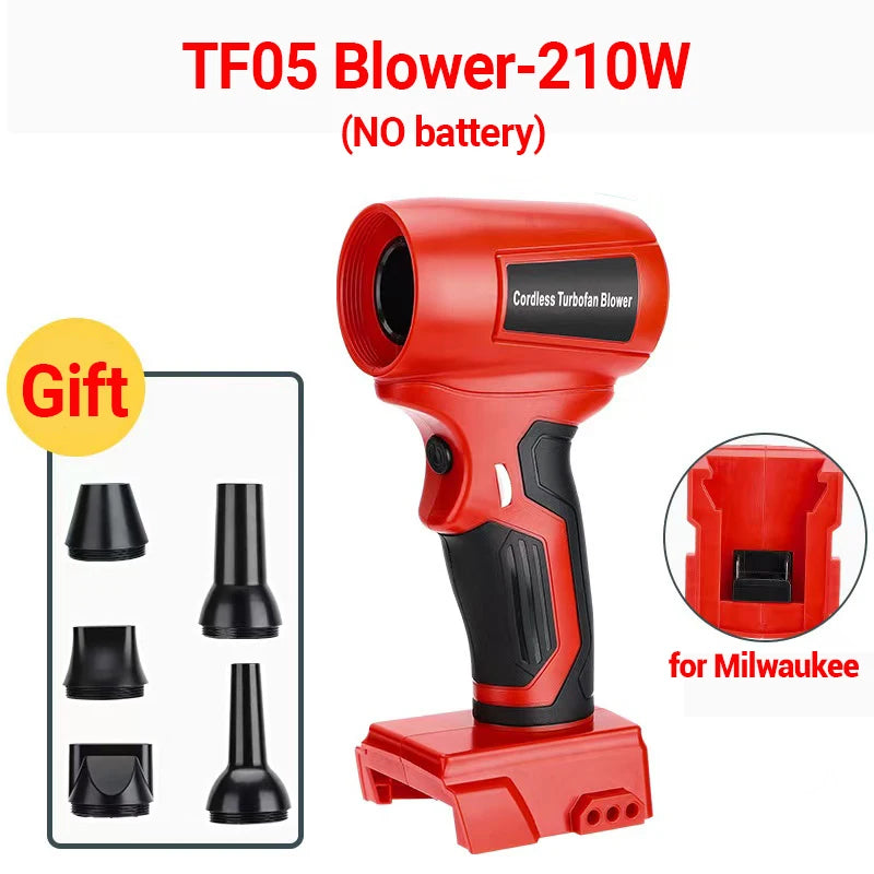 Danoz Tools - Mini Jet Blower Portable Violent Turbo Fan For Makita/Dewalt/Milwaukee/Bosch/Ryobi 18V 20V Li-ion Battery Wireless Handheld Fan