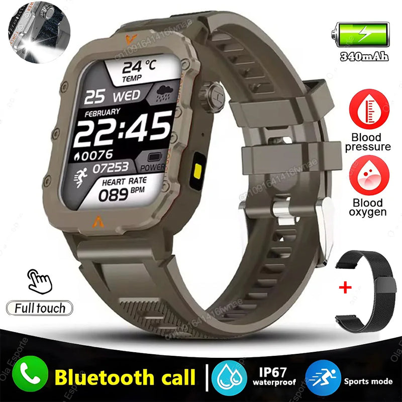 ⌚ Danoz TechSmart | Ola Esporte Military GPS Smart Watch | 2.01” HD | Bluetooth Calling | Heart Rate SpO2 ECG | 3ATM | 50-Day Standby | Multi-Sport ✨