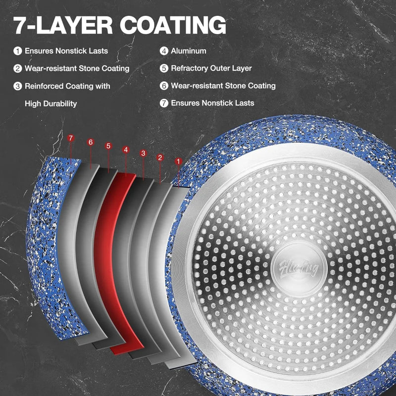 Add a pop of color to your cooking with Danoz DuraStone 26cm Forged Aluminum Fry Pan! incl. 5 years warranty