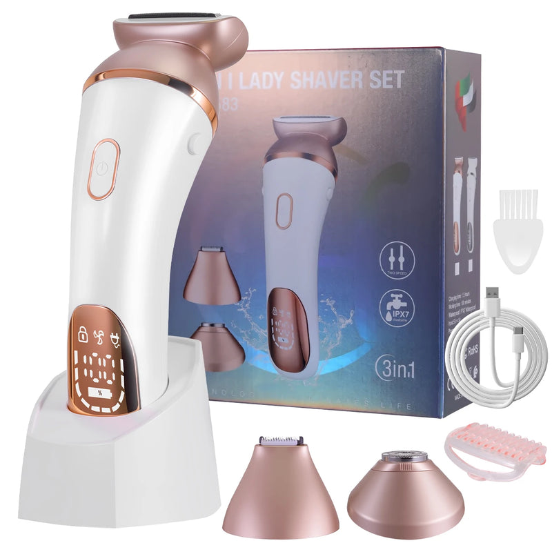 💜 Danoz BeautySmart | Hatteker 2-in-1 Epilator & Razor | IP45 Wet & Dry | Dusk-to-Dawn Smooth Skin | USB Rechargeable | BOGO Deal