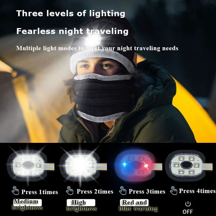 Stay warm and connected with Danoz Smart - With 4in1 Bluetooth Headphones Beanie and Headlight!