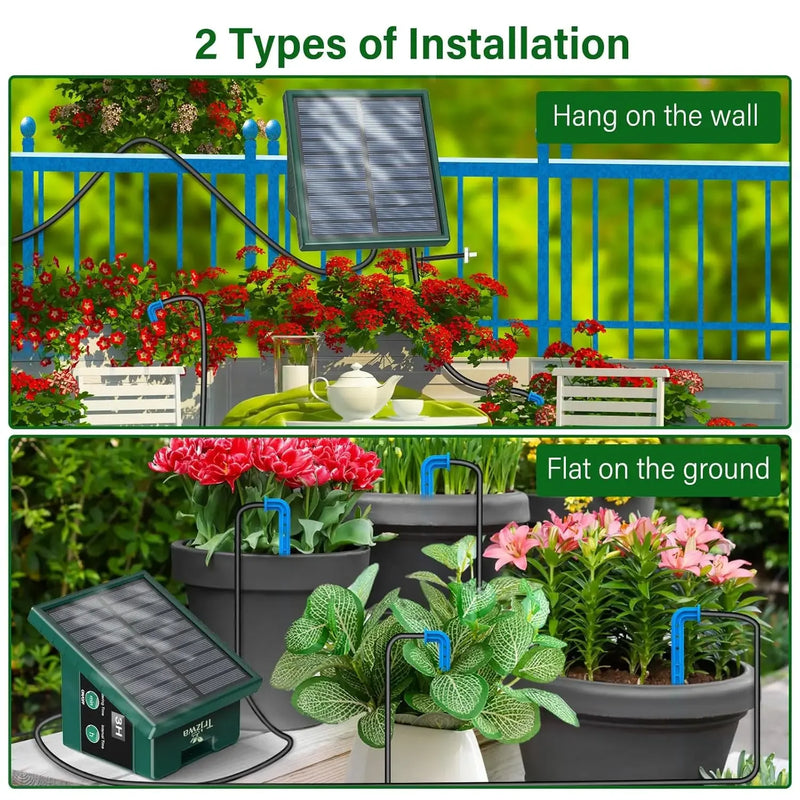 🌱 Danoz GardenSmart | Solar Automatic Drip Irrigation System | 10-Plant Watering Kit | 30-Day Battery | Garden, Balcony & Greenhouse
