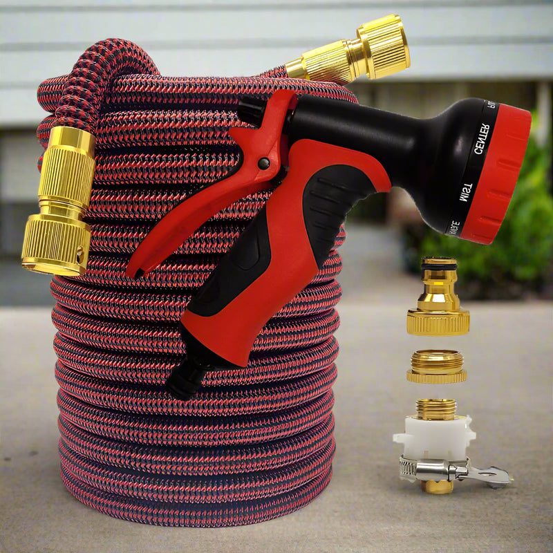Get your garden blasting with Danoz Waterblast Hose! Stretching from 7.5 to 30 meters, super expandable, 3 Years warranty!