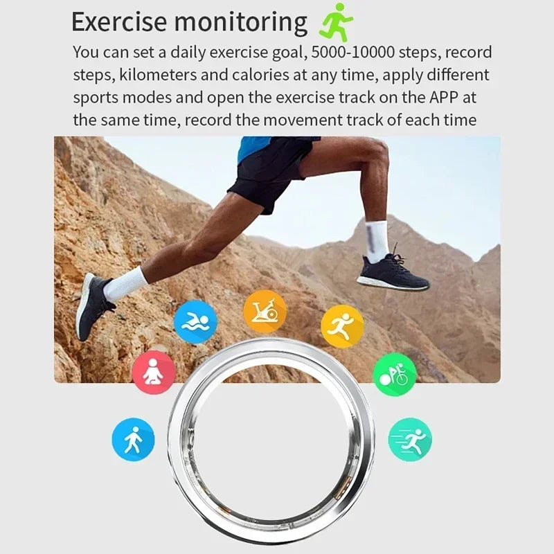 Danoz SmartRing - Diamond Smart Ring for Men Women Heart Rate Blood Oxygen Sleep monitoring IP68 Waterproof Sport Modes Ring For Android IOS