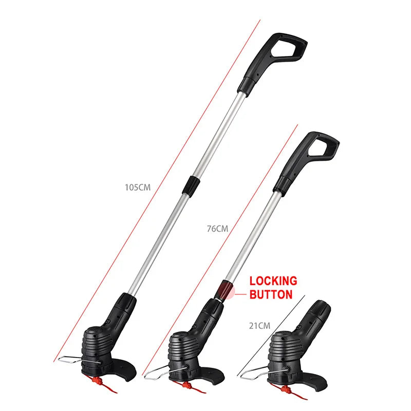 Danoz Garden - Electric Cordless Lawn Mower - USB Rechargeable Retractable Weeder + 5 Blade Kit