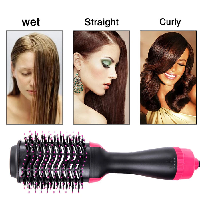 Danoz Beauty - One Step Hot Air Brush Salon Professional Hair Dryer & Volumizer - Negative Ion Generator Hair Straightener Curler