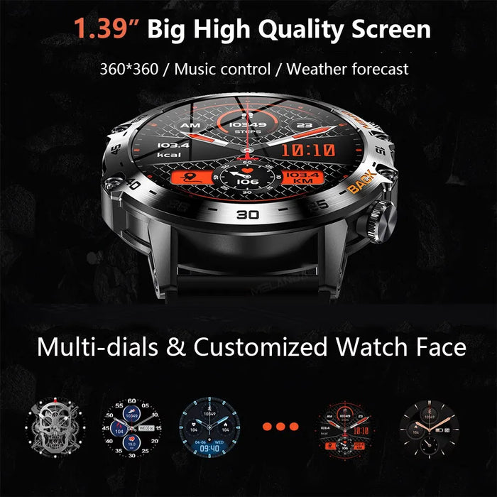 Boost your fitness and stay connected with Danoz Direct SuperSmartWatch ⌚ - MELANDA Steel 1.39" Bluetooth Call Smart Watch