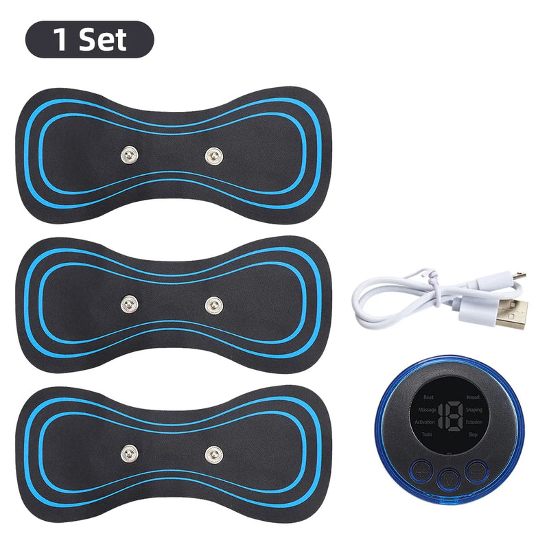 Danoz MassageSmart - USB Rechargeable Electric Neck Massager EMS Muscle Massage Stimulator Low Frequency Back Cervical Calf Patches Pain Joints Mini Device