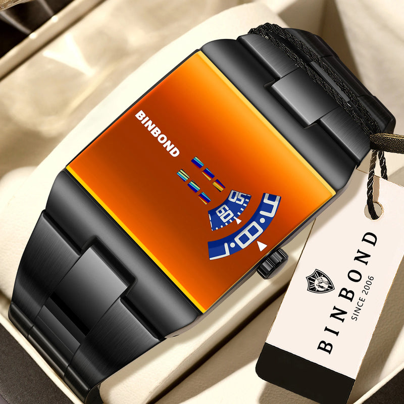 ⌚ Danoz WatchSmart | BINBOND Men's Luxury Quartz Watch | Waterproof 3 Bar | Stainless Steel Band | Square Dial | Sport & Casual | 9 Colour Options