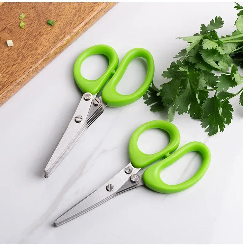 ✂️ Danoz CookSmart | Multi-Layer Stainless Steel Kitchen Scissors | 3 or 5 Blade | Herb, Scallion & Laver Cutter | Cooking Tool