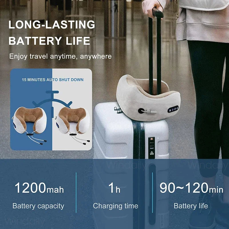 Relieve your neck and shoulder tension anytime, anywhere with Danoz Direct Neck Massager. Its U-shaped pillow design