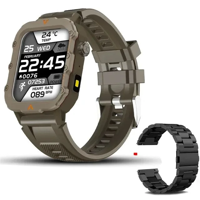⌚ Danoz TechSmart | Ola Esporte Military Outdoor Smart Watch | 1.73" HD | LED Flashlight | Bluetooth Calling | Heart Rate SpO2 | Life Waterproof ✨