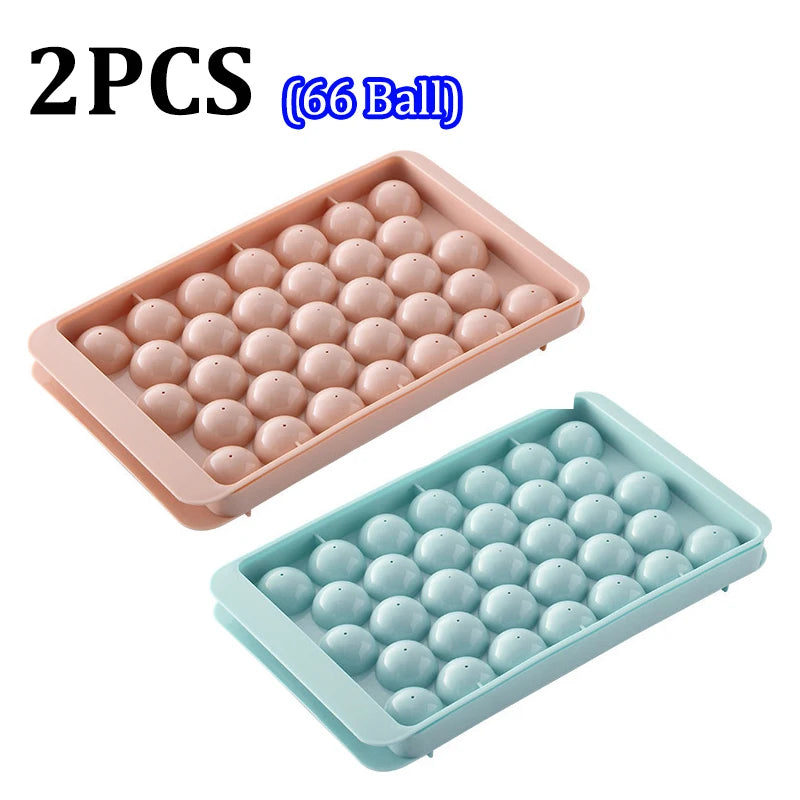 🧊 Danoz KitchenSmart | 2-Pack Round Ice Ball Molds | 33 Balls Each | BPA-Free | Whiskey & Cocktail Ice | Twist-Release | Lid Included ✨