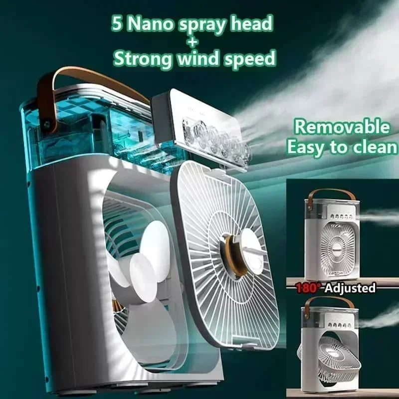 Danoz MisterCooler Air Cooler water mist! This little powerhouse combines a fan, air conditioner, and humidifier to keep your space cool, fresh, and comfy